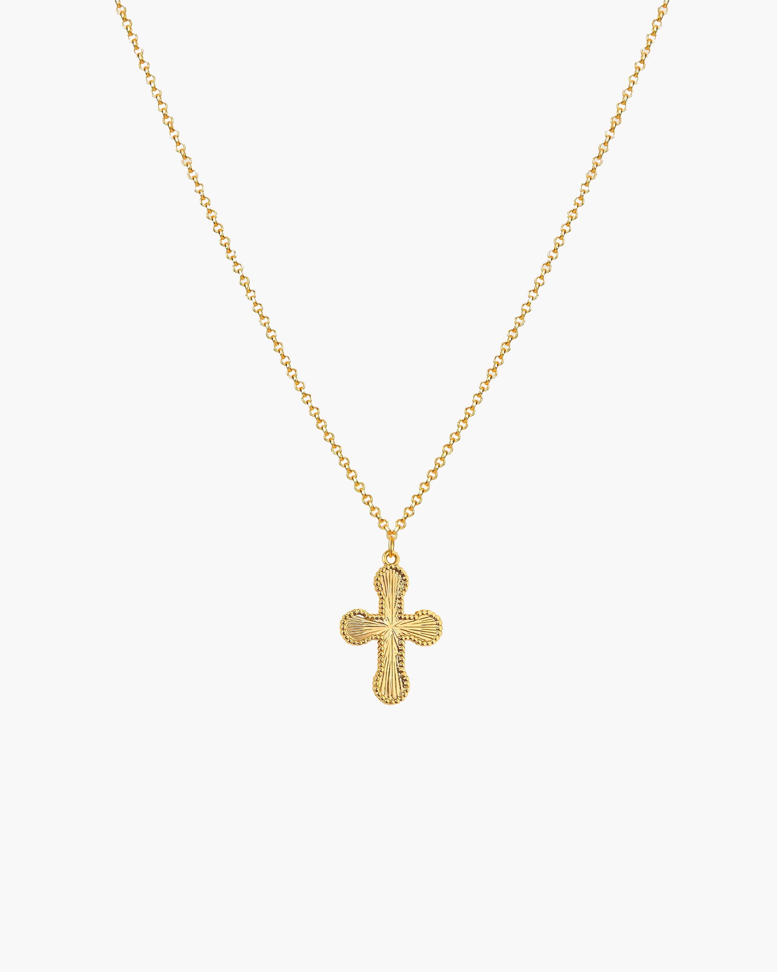 Mini Cross Pendant Necklace in Silver