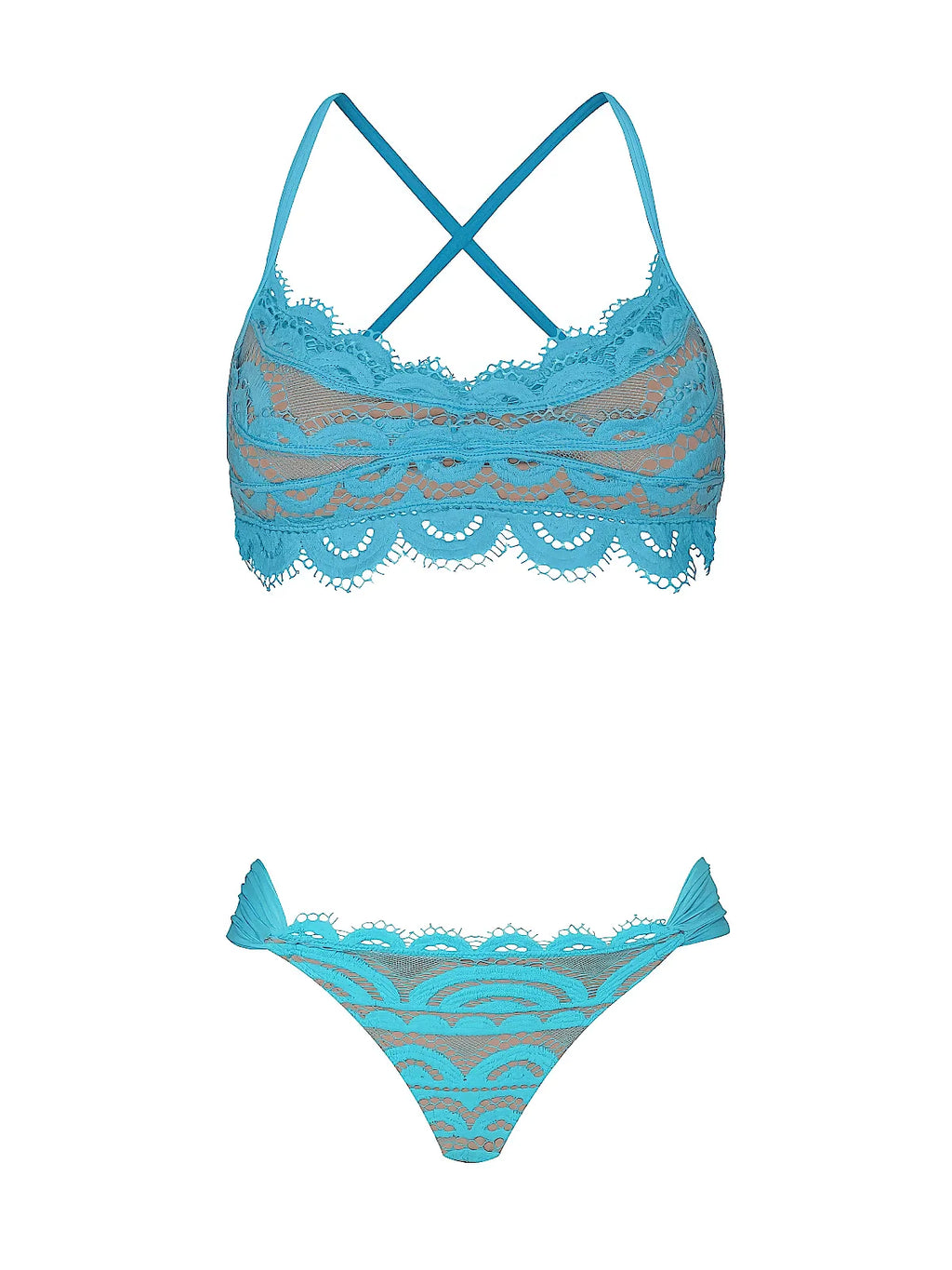 Lace Bralette-Lace Fanned Bikini