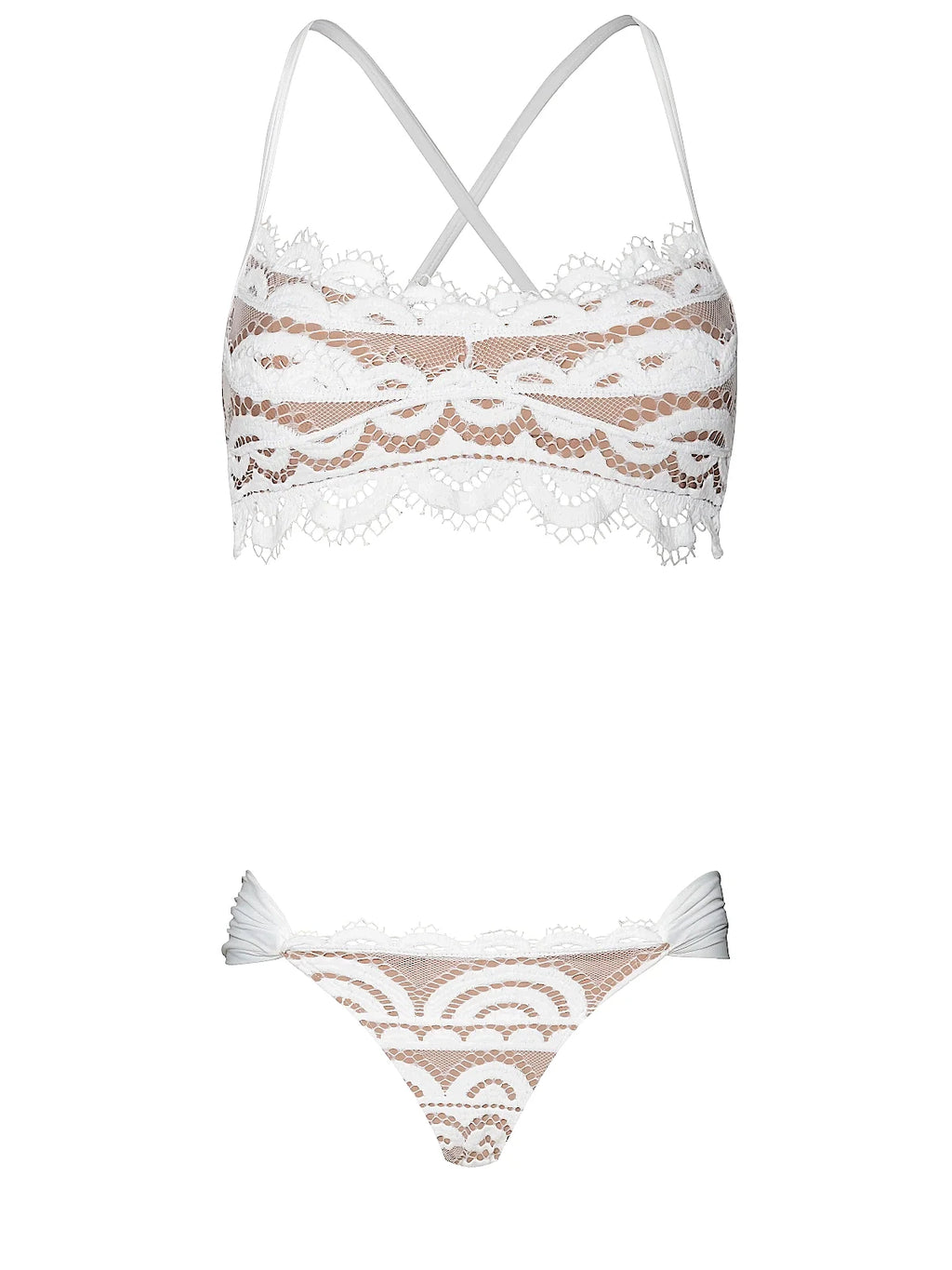 Lace Bralette-Laced Fanned Bikini