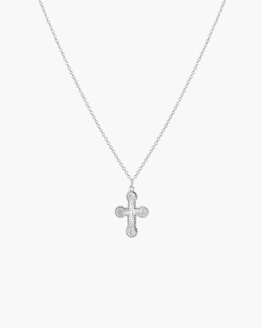 Mini Cross Pendant Necklace in Silver